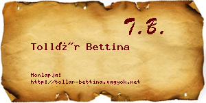 Tollár Bettina névjegykártya